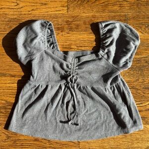 Arizona Jean Company Charcoal Puff Sleeve Blouse